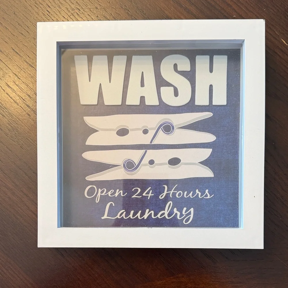 Laundry Room Wall Art Set of 3 Farmhouse White Framed Laundry Rustic Signs Decor